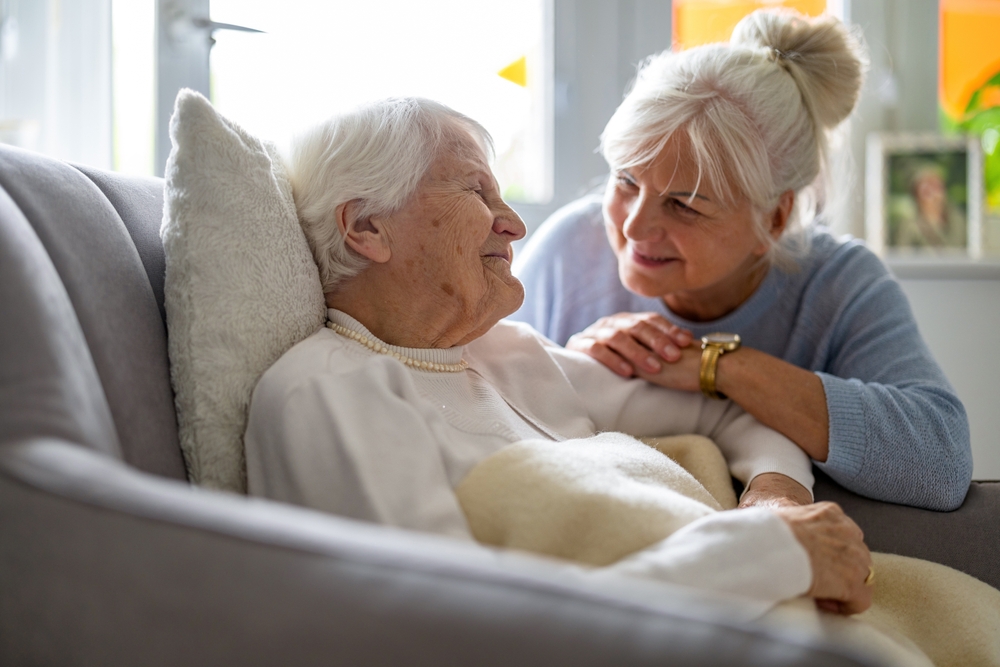 Elderly woman in a nursing home