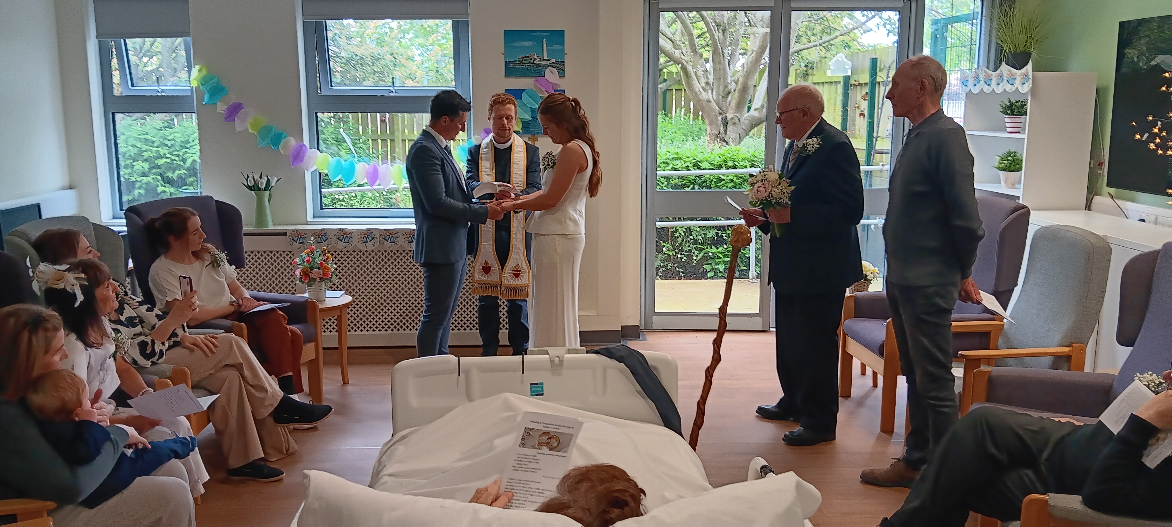 Wedding ceremony in a hospital