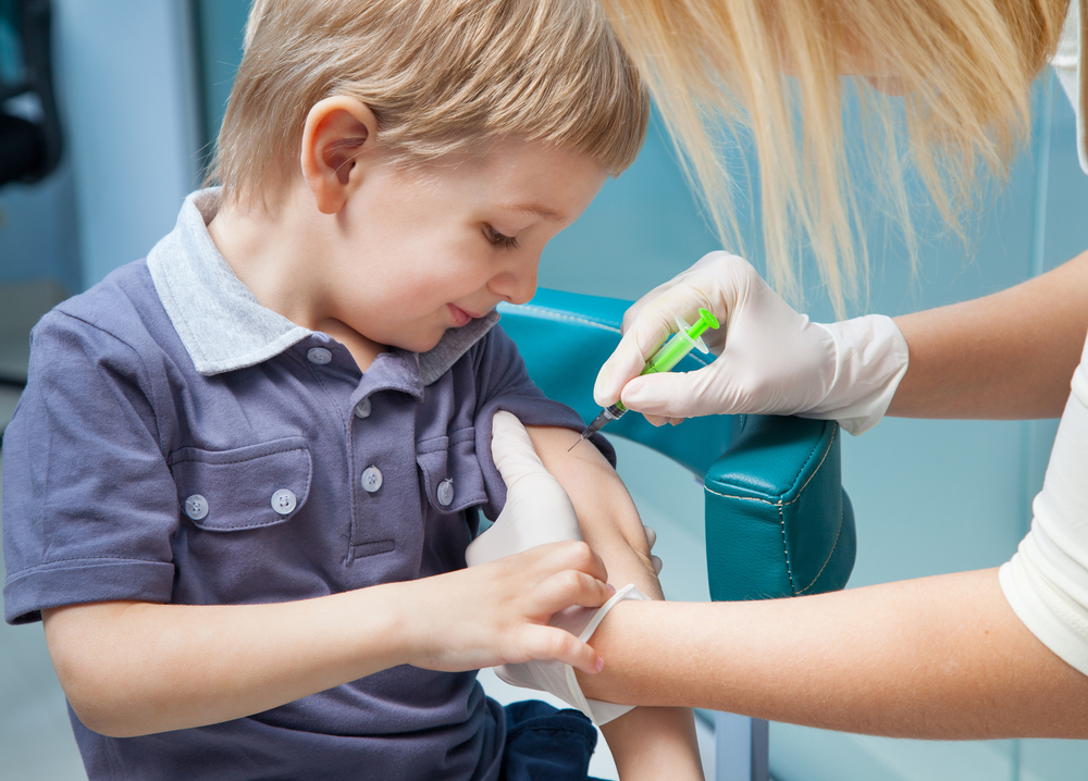 Boy getting vaccination